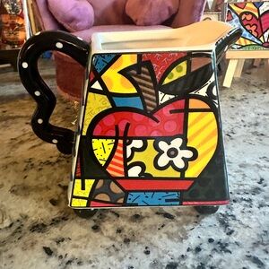 Romero Britto Cream Bowl New Day Cerámic Retired NWOB
